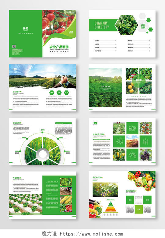 绿色大气农产品画册产品画册蔬菜产品宣传册农业画册